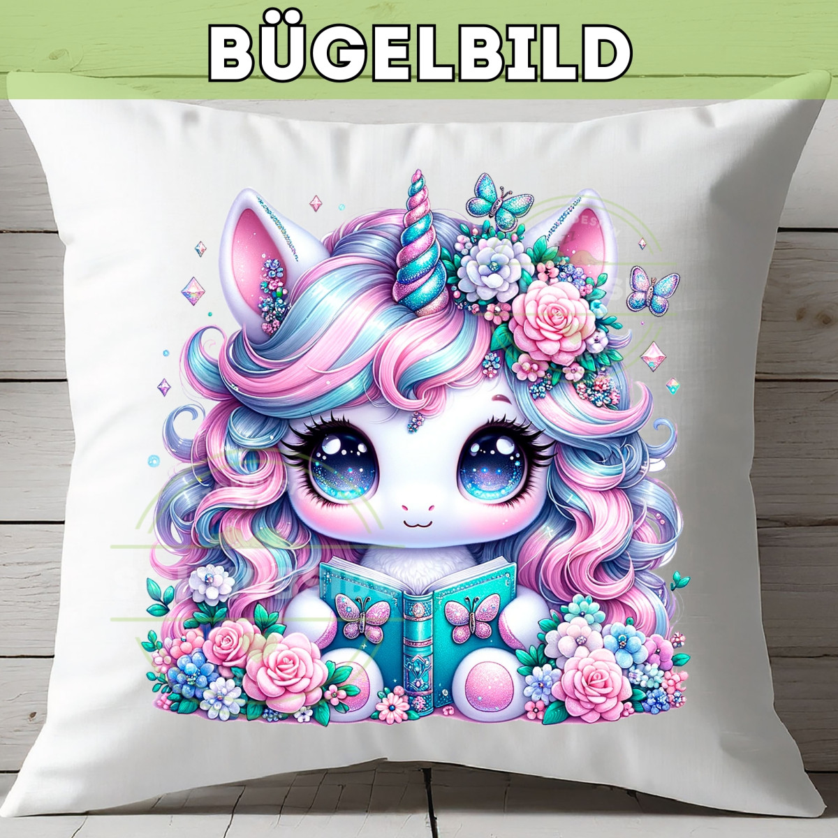 Bügelbild Einhorn White Edition Nr. 3